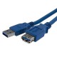 StarTech.com Cable 1m Extensión Alargador USB 3.0 SuperSpeed - Macho a Hembra USB A - Extensor - Azul USB3SEXT1M